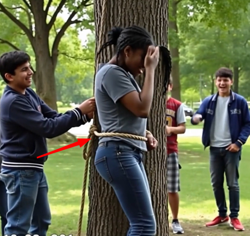 “Call Your Dad! Monkey” — Hoa Karen’s Son Tied A Black Girl To A Tree