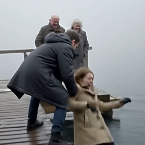 My son-in-law’s family thought it’d be funny to push my daughter into the icy lake.