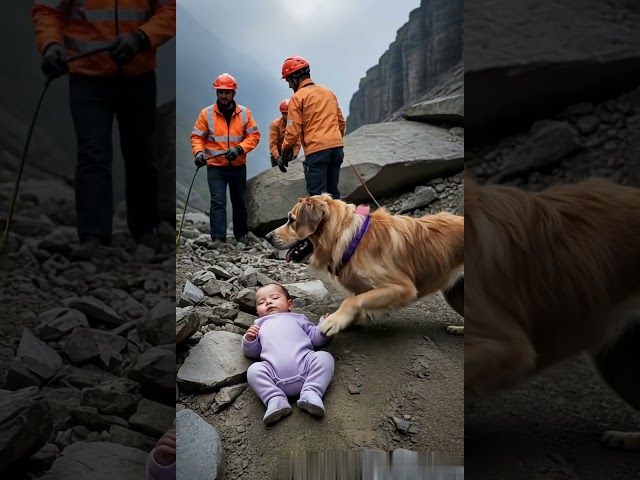 Rescue team and dog saves baby#humanity #dogs #baby #rescue#emotional