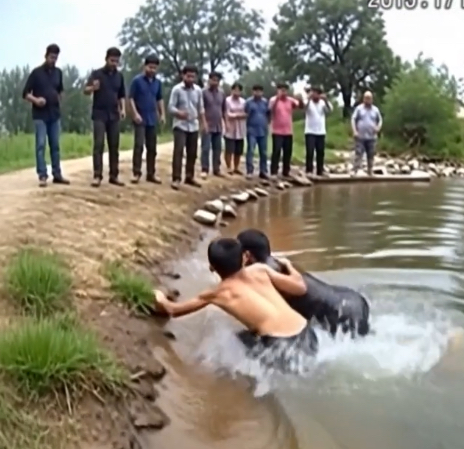 A 12-Year-Old Barefoot Boy Jumped Into the River to Save a Man in an Expensive