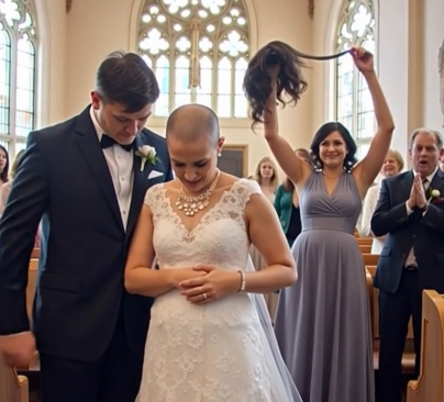 During the wedding, my mother-in-law came up to me and ripped off my wig, showing