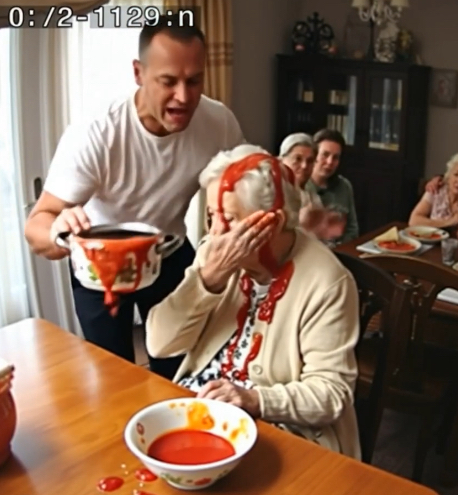 My son dumped soup over my head just because I asked for a second helping.