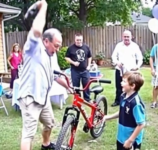 My dad smashed my son’s birthday bike to “teach him a lesson.” My mom supported